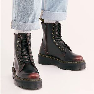 Dr. Martens Platform Jadon 8 Eye Boot Cherry Red